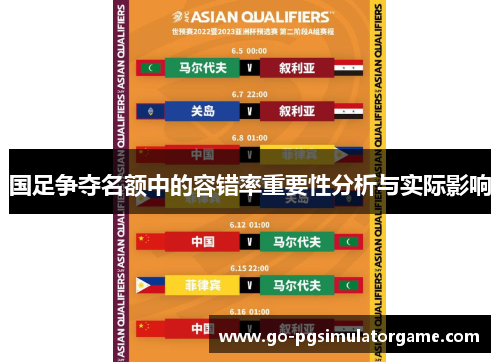 国足争夺名额中的容错率重要性分析与实际影响 国足争夺名额中的容错率重要性分析与实际影响